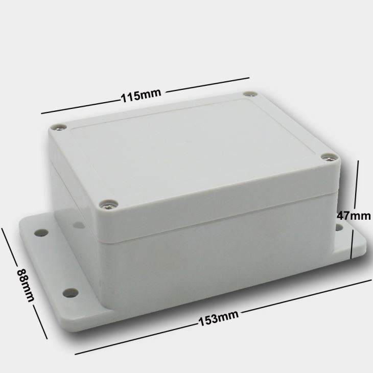 Caixa de junção ABS com flange de montagem